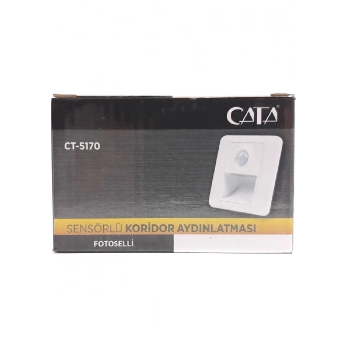 Cata CT-5170 1W Koridor LED Armatür Sensörlü 6400K Beyaz