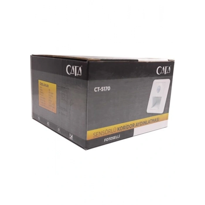 Cata CT-5170 1W Koridor LED Armatür Sensörlü 6400K Beyaz