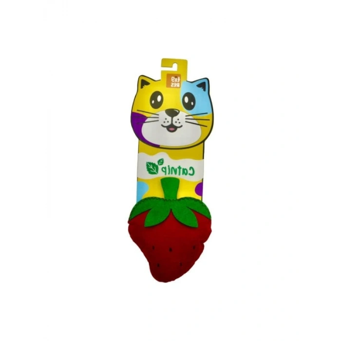 Catnipli Çilek Şeklinde Kedi Oyuncağı