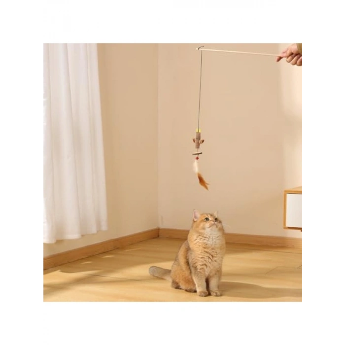 Catnipli Kedi Oyuncağı Olta (Brown)