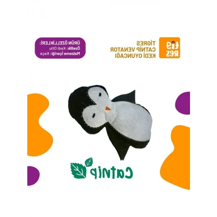 Catnipli Penguen Şeklinde Eğlenceli Kedi Oyuncağı