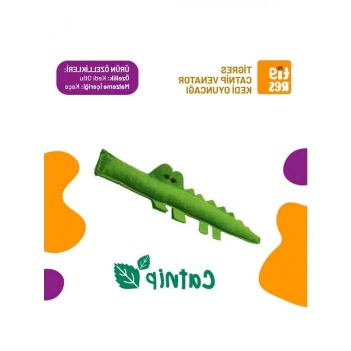 Catnipli Timsah Şeklinde Eğlenceli Kedi Oyuncağı