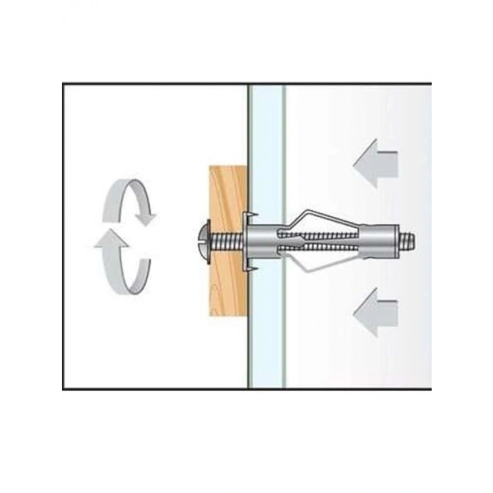 Çelik Alçıpan Boşluk Dübel, 5x62 mm, Metal, 5 Adet