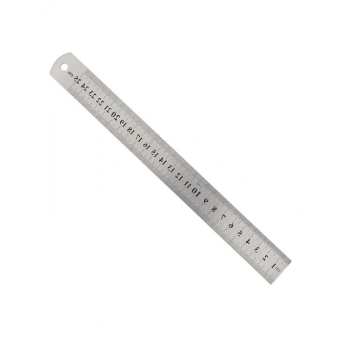 25 cm Boyunda Çelik Cetvel, Ölçüm ve Çizim İçin Dayanıklı Araç