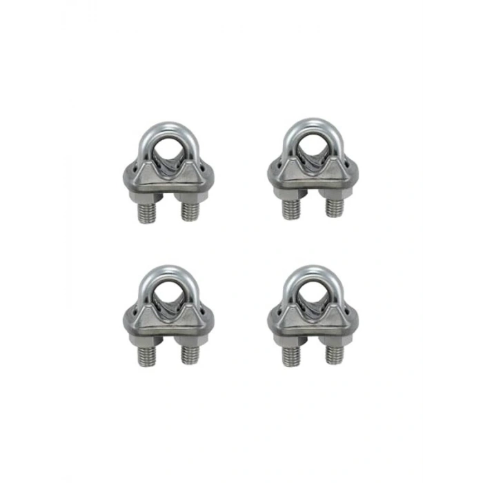Çelik Halat Sıkma Klemens, 6mm Boyutunda 4 Adet Set