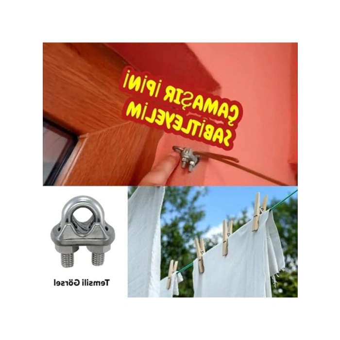 Çelik Halat Sıkma Klemens, 6mm Boyutunda 4 Adet Set