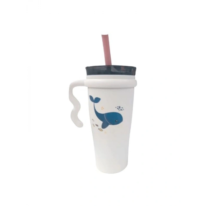 Çelik İçli Termos Bardak, 1000 ml Kapasite ve Beyaz Renk