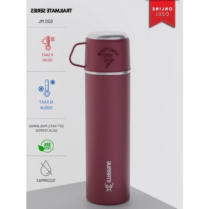 Çelik Termos Kapaklı 500 ml