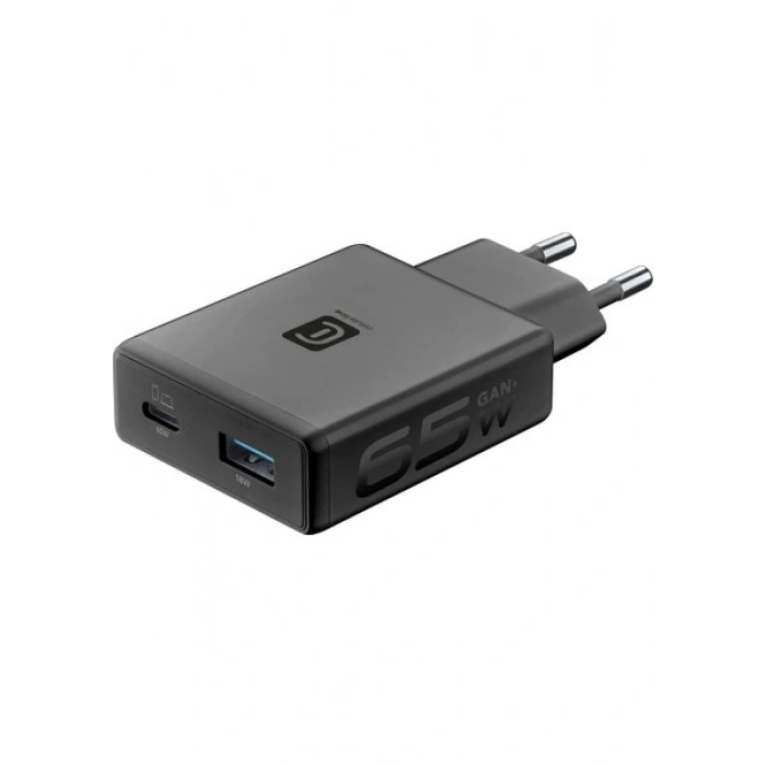 Cellularline 65W Ultra Slım Dual A + C Telefon Şarj Adaptörü