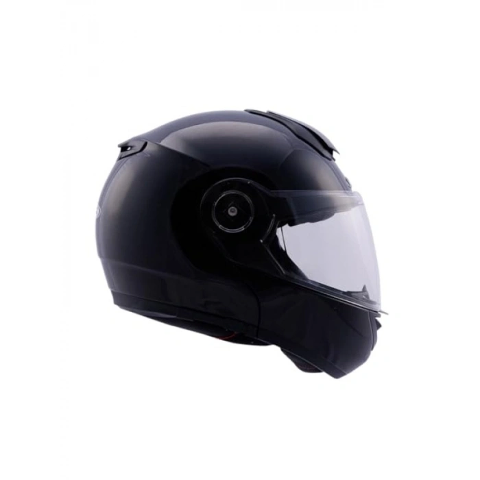 Çene Açılır Motosiklet Kaskı - Pearl Black