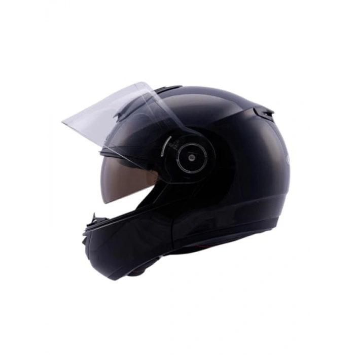 Çene Açılır Motosiklet Kaskı - Pearl Black