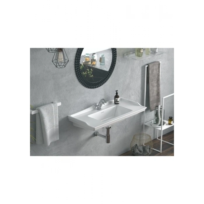 Cerastyle Turkuaz Kapadokya Etajerli Lavabo 65*48 cm