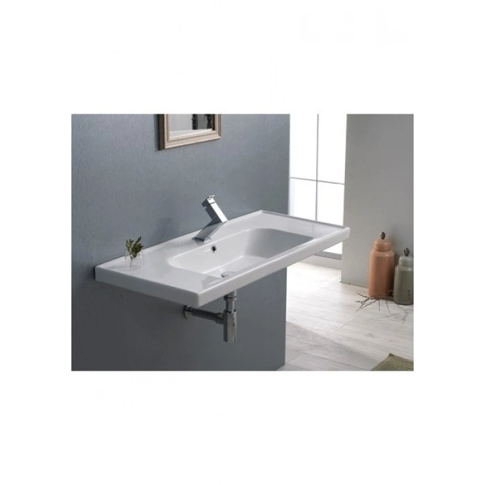 Cerastyle Turkuaz Seramik Frame Etajerli Lavabo 100 x 45 cm