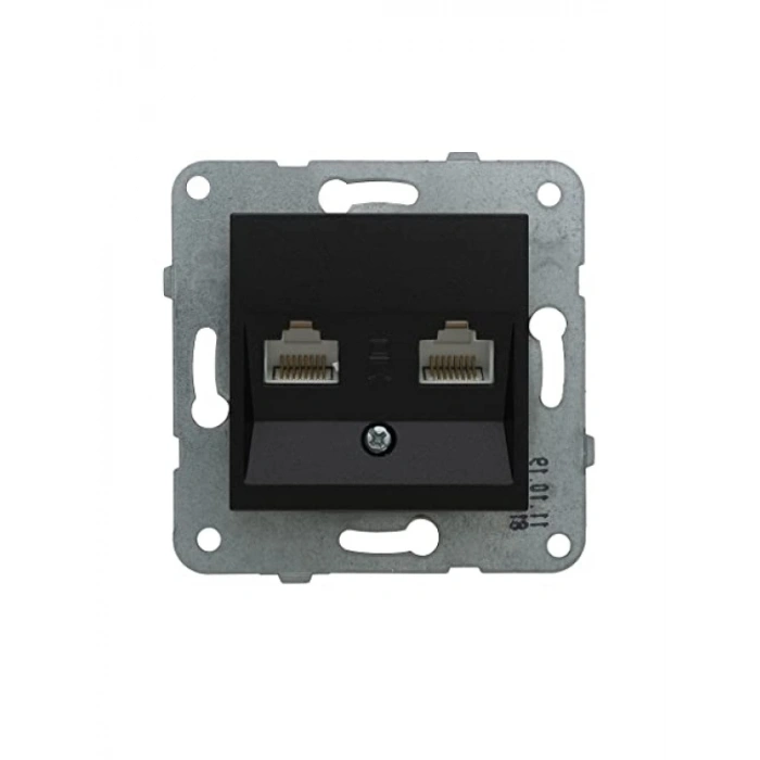 Çerçevesiz Siyah Data Mekanizma - Cat6 ve Cat3 Uyumlu