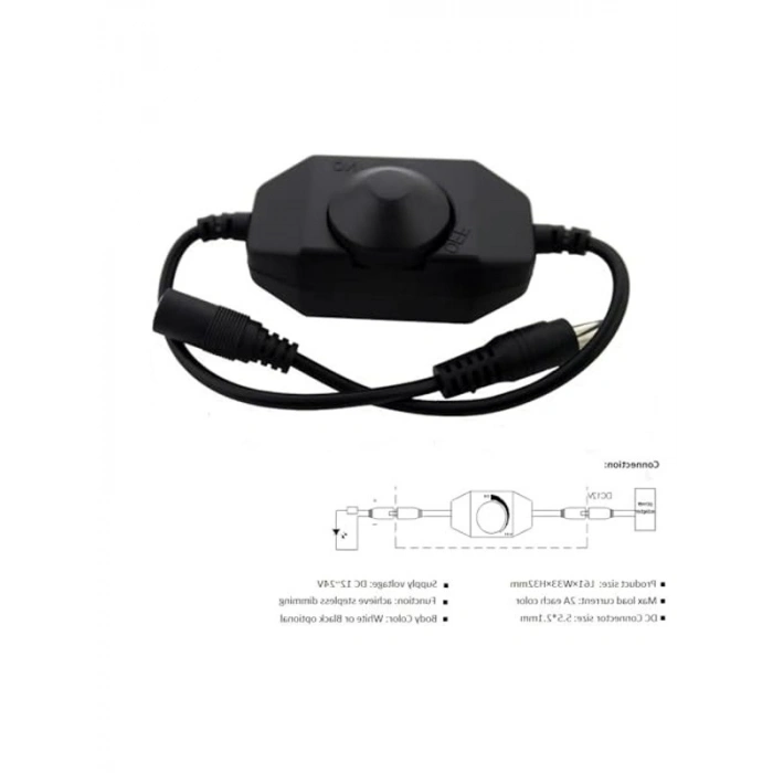 Çevirmeli Anahtar, 12-24V Şerit Led ile Parlaklık Ayarı Yapılabilir