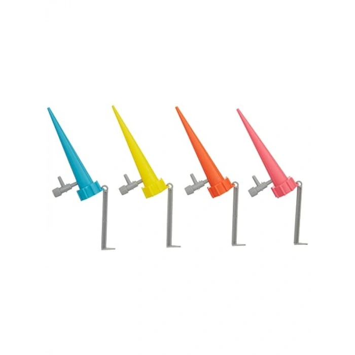 Çiçek Damla Sulama Aparatı - 4lü Set, Renkli Tasarım