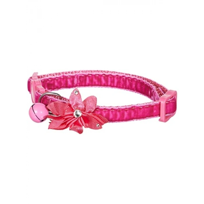 Çiçek Desenli Pembe Kedi Boyun Tasması