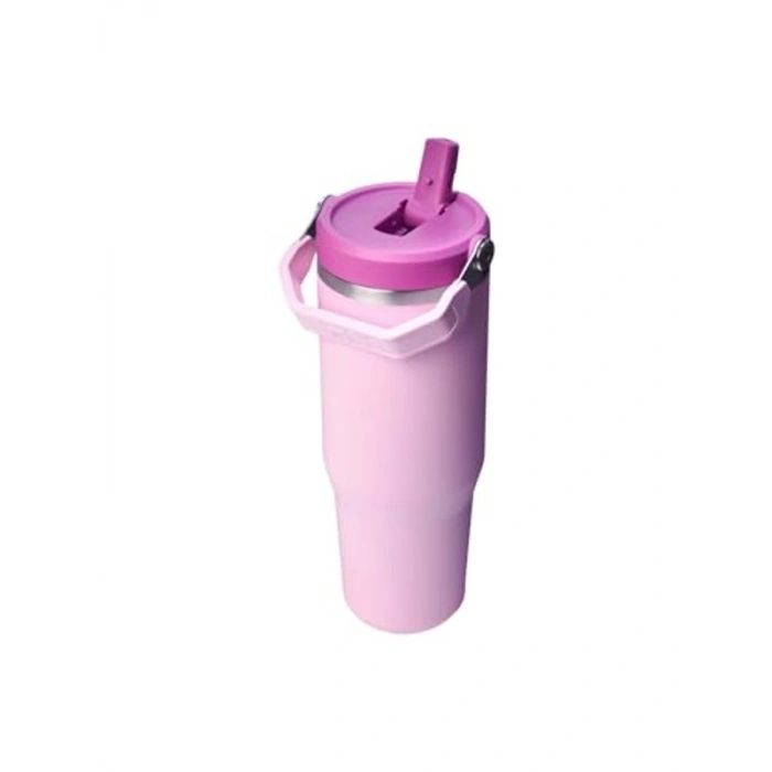 Çiçek Desenli Pipetli Termos Bardak, 0.89 Litre Kapasite