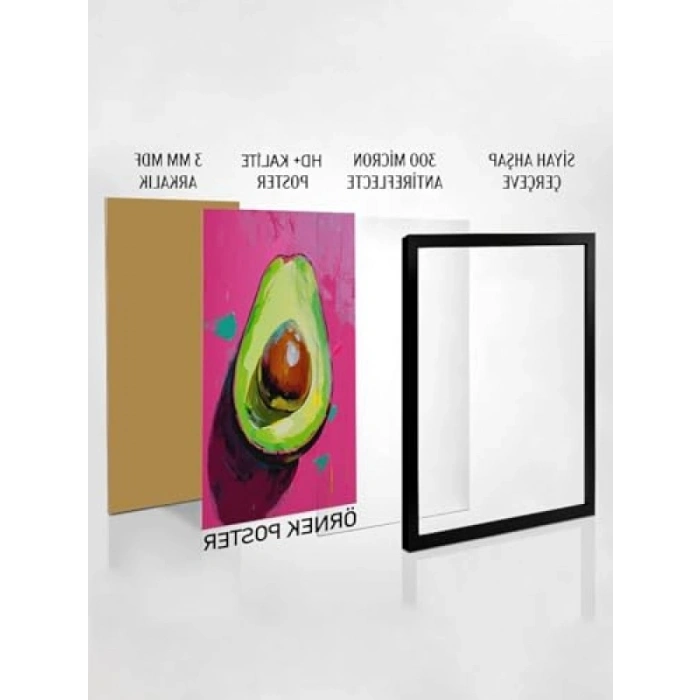 Çiçek Desenli Sanatsal Tablo - Çerçeveli Poster