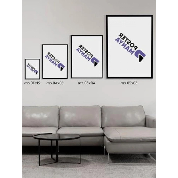 Çiçek Desenli Sanatsal Tablo - Çerçeveli Poster