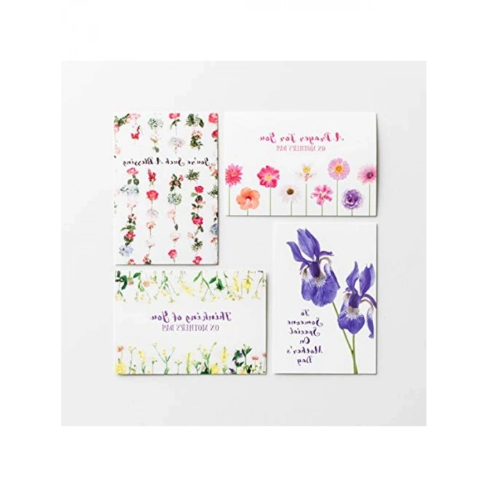 Çiçekli Kutulu 24 Çeşit Anneler Günü Kartı