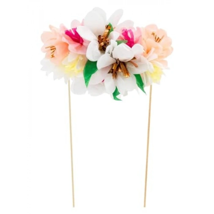 Çiçekli Pasta Süsü - Parti Malzemesi