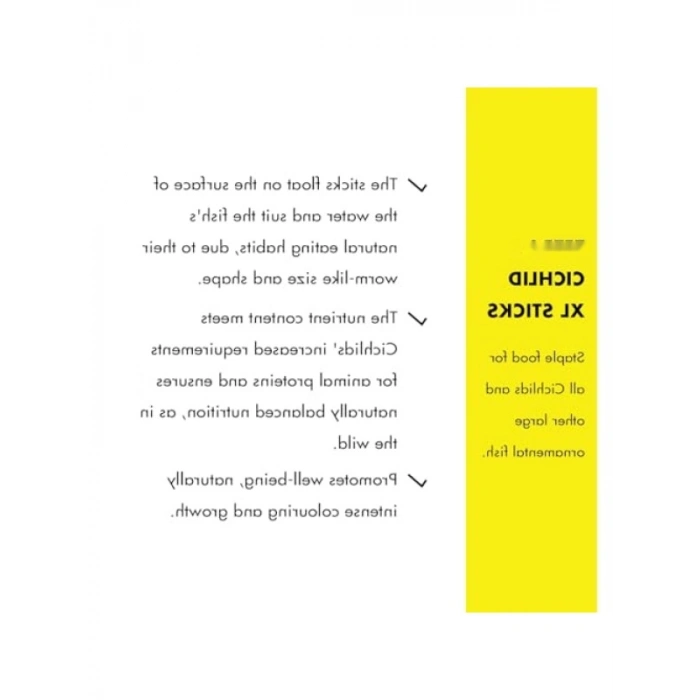 Cichlid Balıkları için XL Sticks Yem, 1 Litre