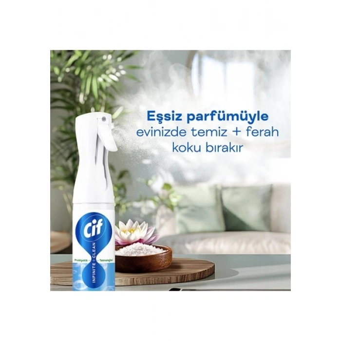 Cif Infinite Clean Sprey + Yedek Şişe Lotus ve Deniz Tuzu ( 280ML +280 Ml)