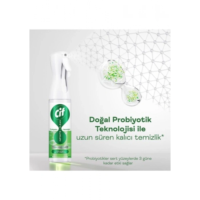 Cif Infinite Clean Sprey + Yedek Şişe Misket Limonu ve Limon Otu ( 280ML +280 Ml)