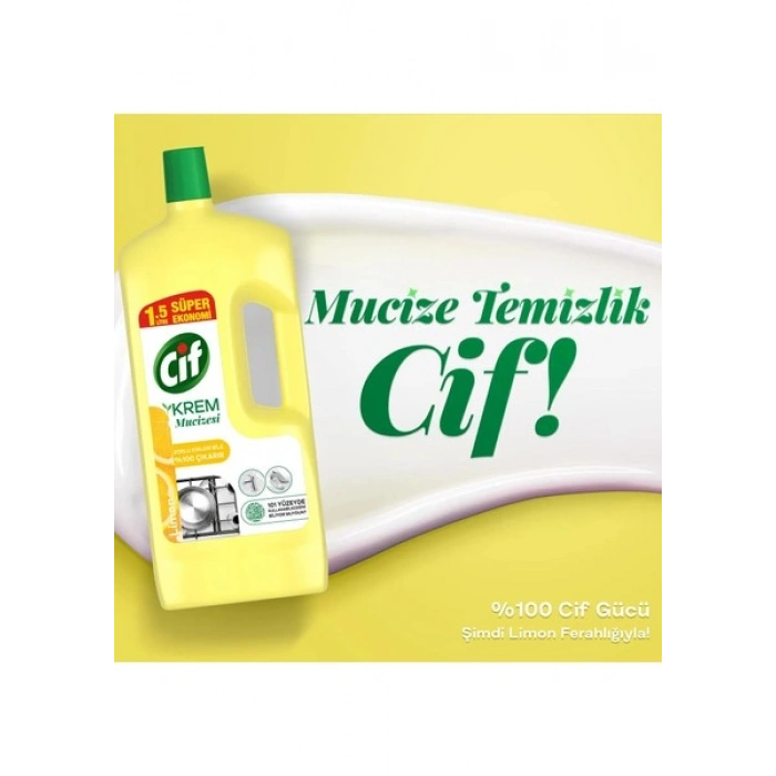 Cif Krem Mucize Yüzey Temizleyici Limon 1500 ml