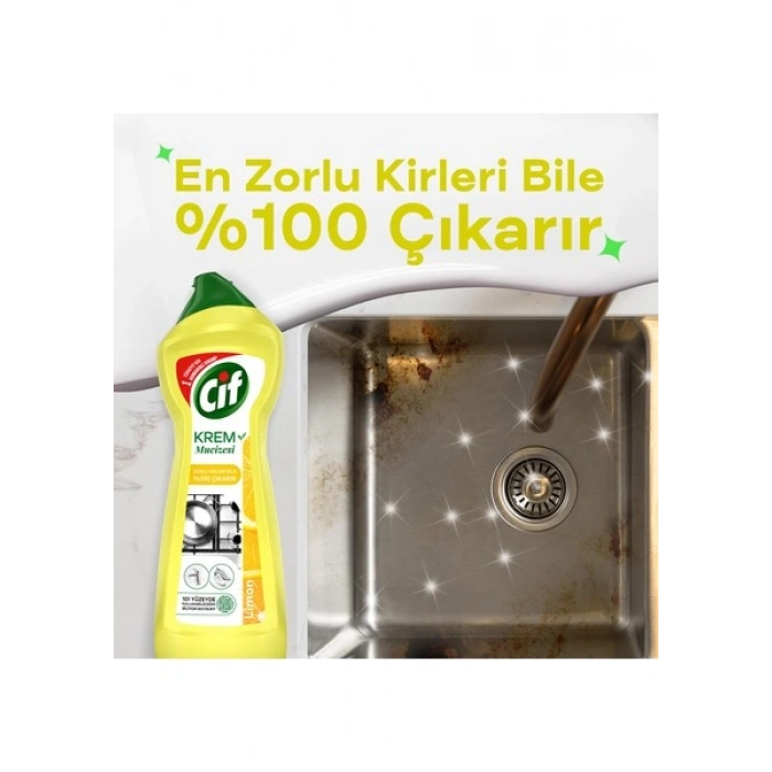 Cif Krem Mucize Yüzey Temizleyici Limon 750 ml