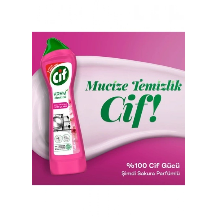 Cif Krem Mucizesi Sakura Parfümlü Yüzey Temizleyici 500 ml