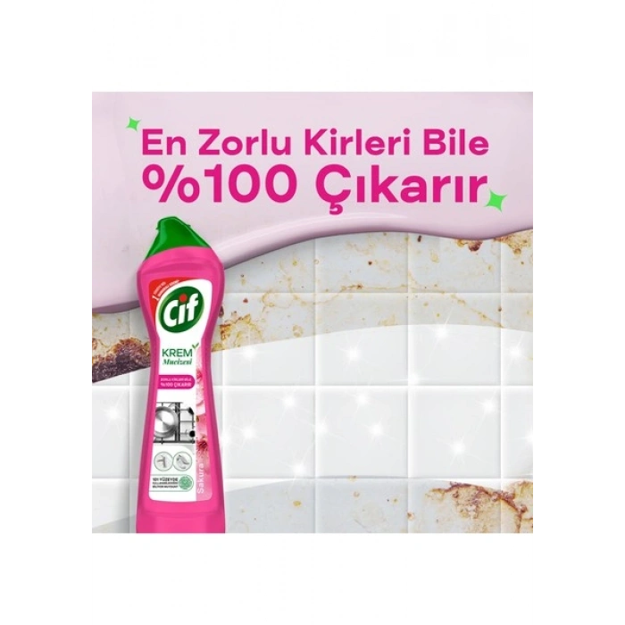 Cif Krem Mucizesi Sakura Parfümlü Yüzey Temizleyici 500 ml