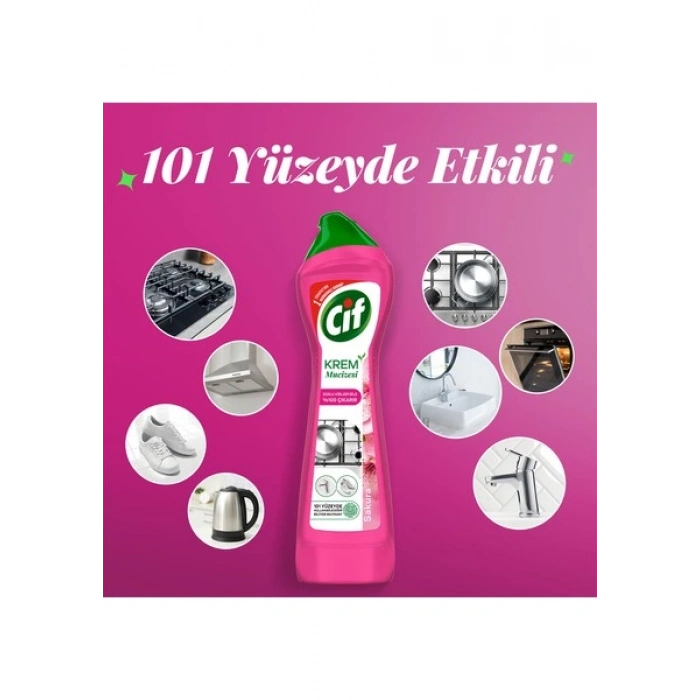 Cif Krem Mucizesi Sakura Parfümlü Yüzey Temizleyici 500 ml