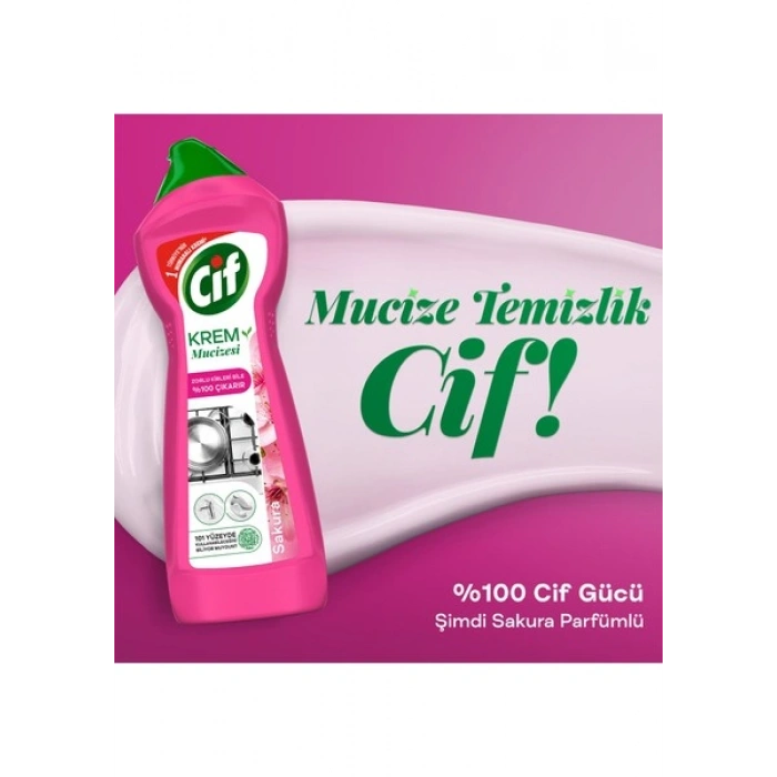Cif Krem Mucizesi Sakura Parfümlü Yüzey Temizleyici 750 ml