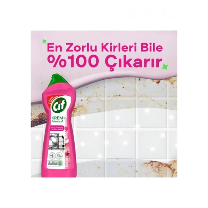 Cif Krem Mucizesi Sakura Parfümlü Yüzey Temizleyici 750 ml