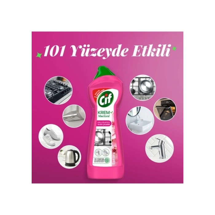 Cif Krem Mucizesi Sakura Parfümlü Yüzey Temizleyici 750 ml
