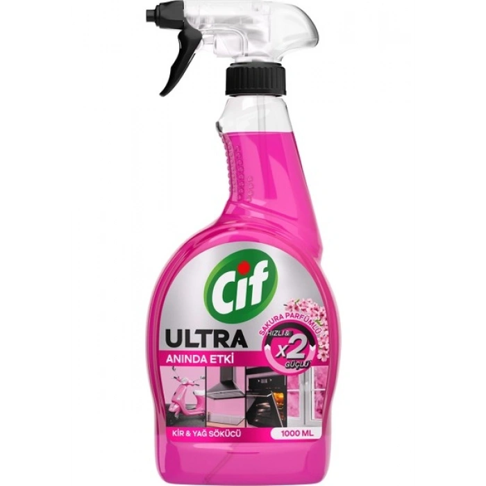 Cif Ultra Sprey Sakura Parfümlü Kir ve Yağ Sökücü 1000 ml