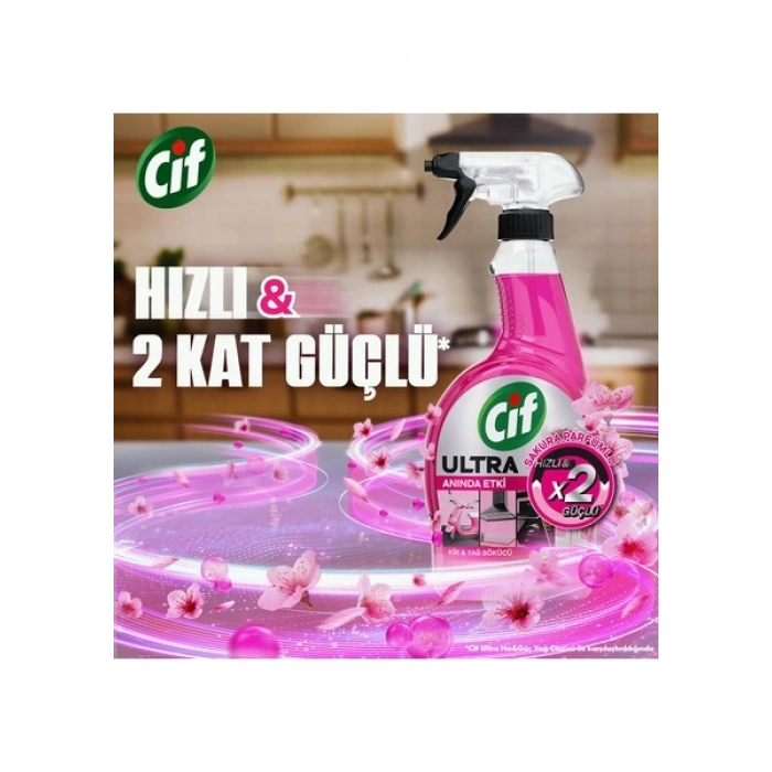 Cif Ultra Sprey Sakura Parfümlü Kir ve Yağ Sökücü 1000 ml