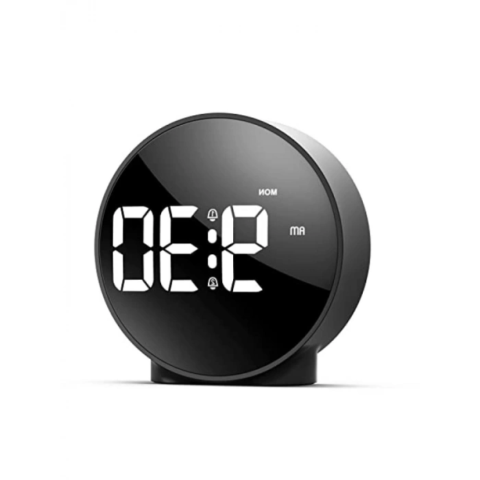 Çift Alarmlı LED Touch Snooze Masa Saati - Siyah