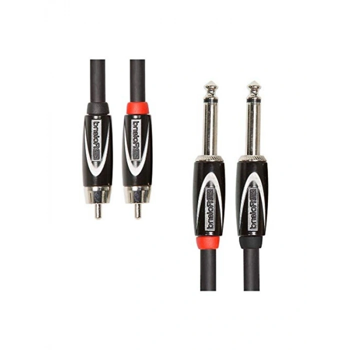 Çift Bağlantı Kablosu, 3 m Uzunlukta RCA ve 6,3 mm Jak ile