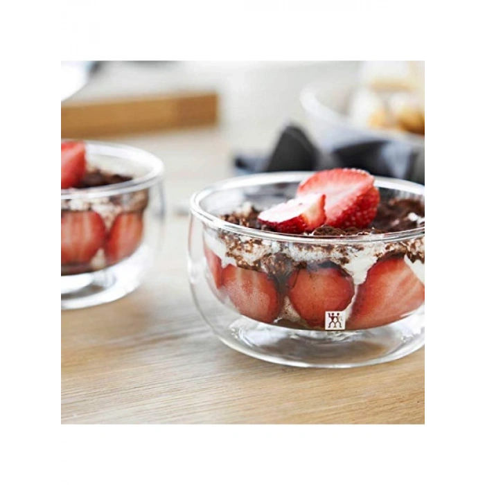 Çift Camlı 2li Kase Seti, Şeffaf, 280 ml Kapasite