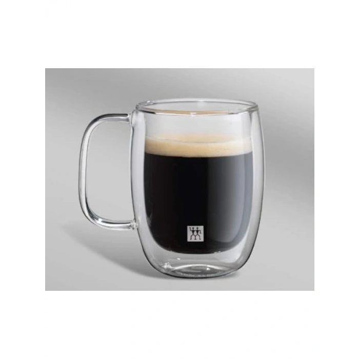 Çift Camlı Kulplu 2li Espresso Bardak Seti, 134 ml