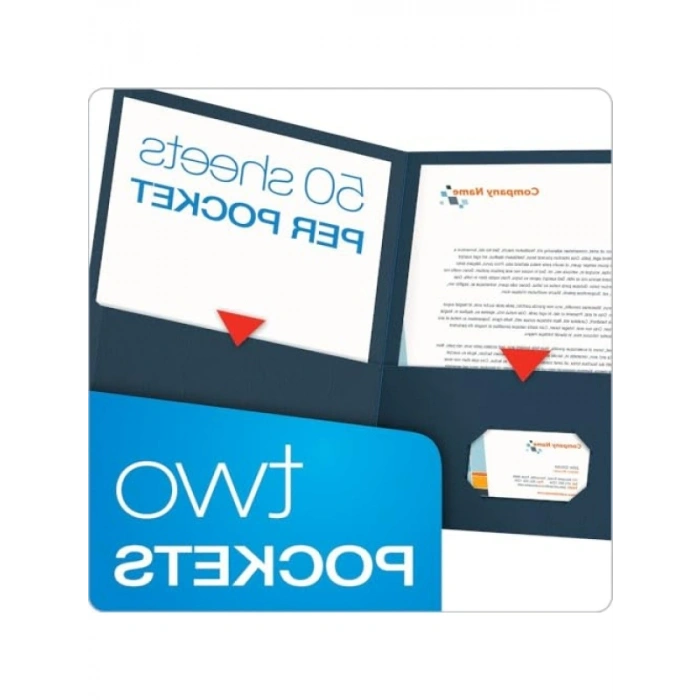 Çift Cepli Dosya, Mektup Boyutu, 25 Adet Koyu Mavi