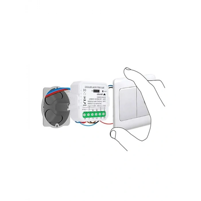 Çift Çıkışlı Akıllı Anahtar Modülü, 2x10A - 220V Röle ile Google Asistan Uyumlu
