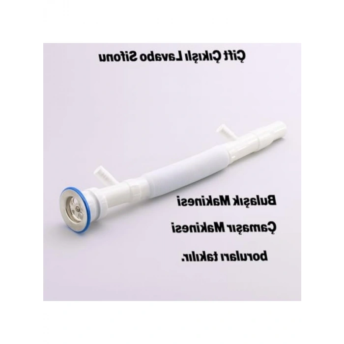Çift Çıkışlı Körüklü Lavabo Sifonu - Koku Yapmaz