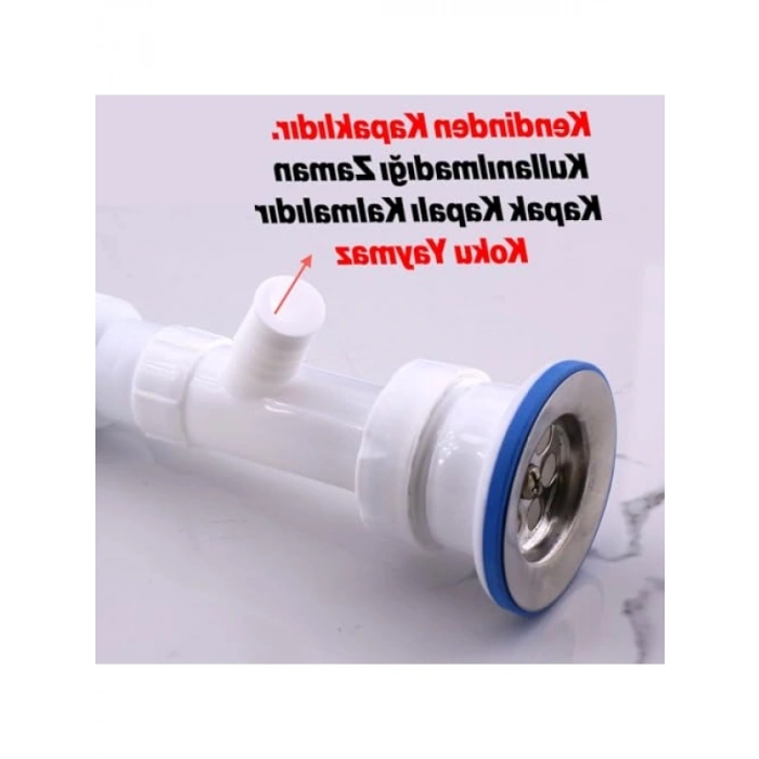 Çift Çıkışlı Körüklü Lavabo Sifonu - Koku Yapmaz