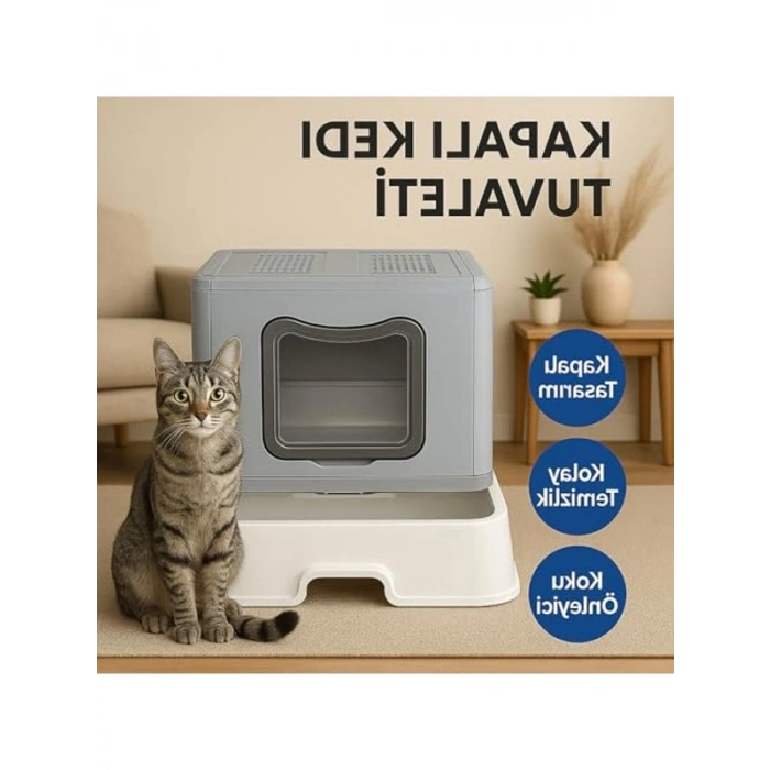 Çift Filtreli Katlanabilir Kedi Tuvaleti, XL Boy
