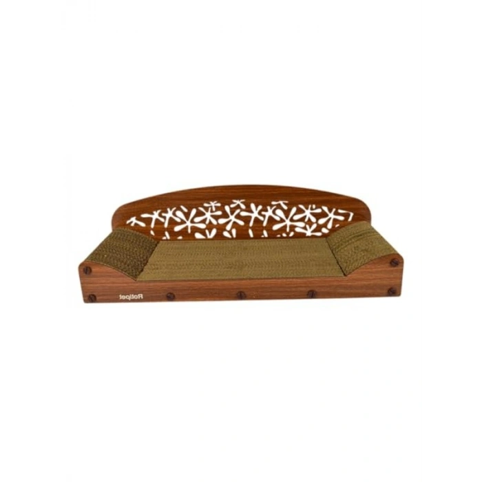 Çift katlı karton kedi tırmalama koltuğu, 68x25x20 cm, ceviz