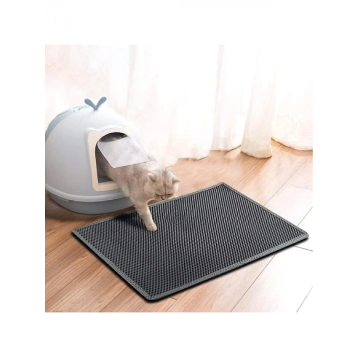 Çift Katmanlı Elekli Kedi Tuvalet Önü Paspası, 59×41 cm